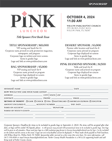 2024 Pink Luncheon Sponsorship form
