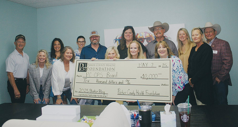 Parker County Child Protective Services Board with check from PCHF